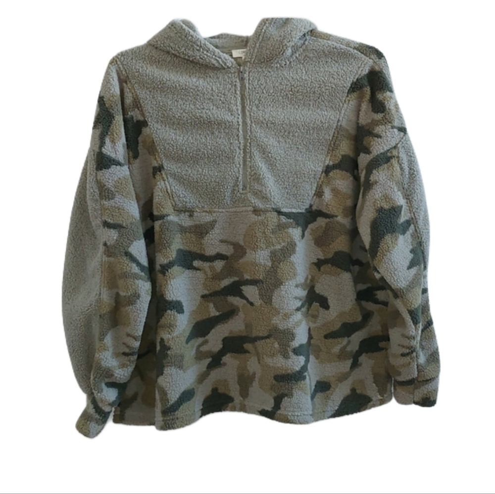 COMO BLUE Women's Plus Faux Fur Hooded Pullover